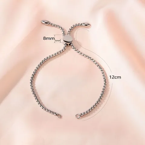 Verstelbare Roestvrij Stalen Venetiaanse Schakel Halfafgewerkte Armband Met Schuifstopkraal Voor DIY Sieraden Maken Accessoires