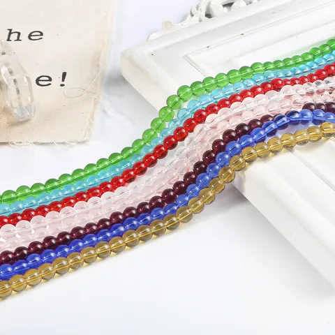 Crystal Glass Round Beads For DIY Earrings Bracelet Necklace Loose Spacer Beads 4-12mm Jewelry Making Materials Craft Supplies