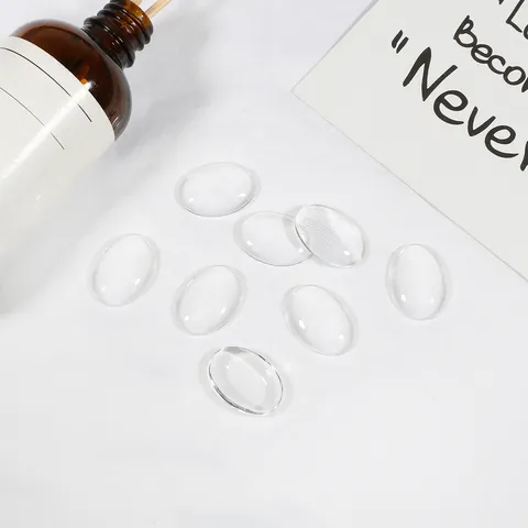 Transparent Glass Cabochons Round Square Oval Flat Back Clear Dome For DIY Jewelry Making Bracelet Pendant Accessories