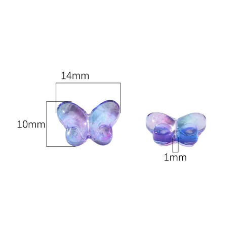 Perles en Verre en Forme de Papillon Transparentes Lampwork Breloques Papillon pour Bricolage Bracelet Collier Bijoux