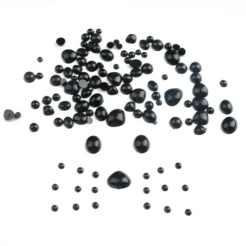 Black Flat Back Acrylic Animal Eyes And Noses For DIY Handmade Doll Plush Toy Accessories Craft Material Kit Glue Gun Tweezers Tools
