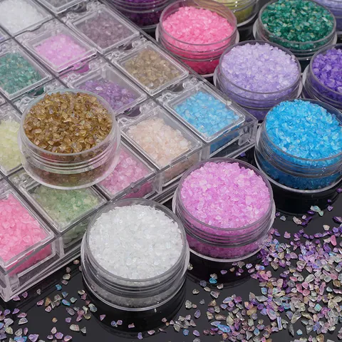 Aurora Glass Crushed Stone Fragments Irregular Crystal Granules DIY Jewelry Filler Nail Art Decoration Multicolor Decor