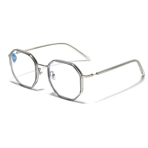 Retro Polygon Anti-blue Light Glasses TR90 Metal Frame Square Eyeglasses For Men Women UV400 Protection Optical Glasses
