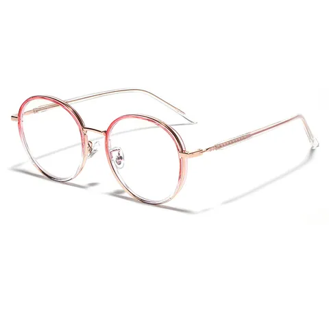 Women Round Half Metal Frame Eyeglasses TR90 Anti Blue Light Blocking Glasses Fashion Retro Clear Lens Eyewear UV400 Protection