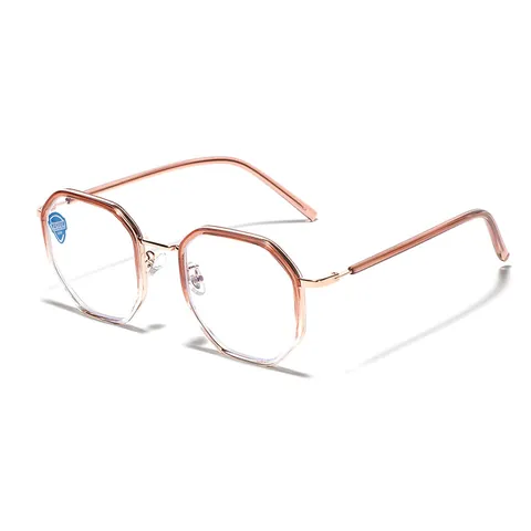 Retro Polygon Anti-blue Light Glasses TR90 Metal Frame Square Eyeglasses For Men Women UV400 Protection Optical Glasses