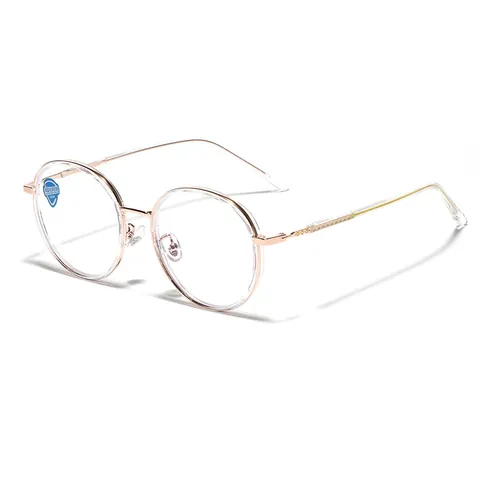 Women Round Half Metal Frame Eyeglasses TR90 Anti Blue Light Blocking Glasses Fashion Retro Clear Lens Eyewear UV400 Protection