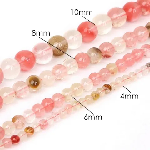 Watermelon Pink Blue White Round Glass Loose Beads For Women DIY Bracelet Necklace Earring Jewelry Making Accessories Supply