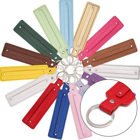 Colorful Leather Keychain Long Strip Pendant Key Ring For Bags Wallets Phone Jewelry Accessories Gift Women Men