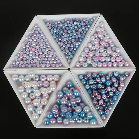 Cuentas de Perlas Artificiales ABS Redondas Degradadas para la Creación de Joyas DIY Accesorios de Arte de Uñas Decoración