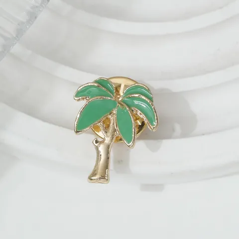Broche Cocotier en Émail Style Hawaï Broche Ananas en Alliage Vintage Tropical Palmier Épinglette Pour Femmes Cadeau Bijoux