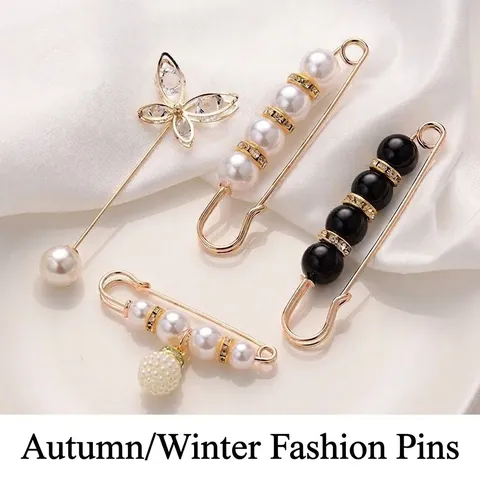 Verstellbare Taille-Straffer-Nadeln Für Damen Kunststoff Künstliche Perle Strass Brosche Für Hosen Jeans Rock Anti-Exposition Sicherheitsnadeln Mode Schmuck Zubehör