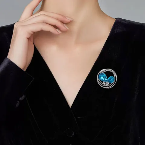 Minimalistische Geometrische Kristallbrosche Für Damen Legierung Strass Rund Dreieck Anti-Belichtung Sicherheitsnadel Schmuck Geschenk