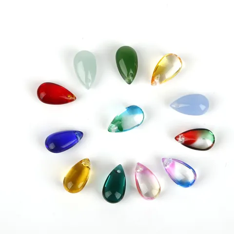 Cuentas de Colgante de Gota de Agua de Vidrio Dijes de Lágrima Accesorio de Fabricación de Joyería Hecha a Mano Individualista Para Pendientes Horquillas Pulsera