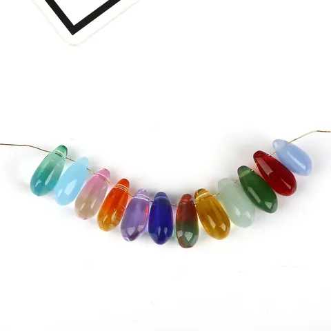 Cuentas de Colgante de Gota de Agua de Vidrio Dijes de Lágrima Accesorio de Fabricación de Joyería Hecha a Mano Individualista Para Pendientes Horquillas Pulsera