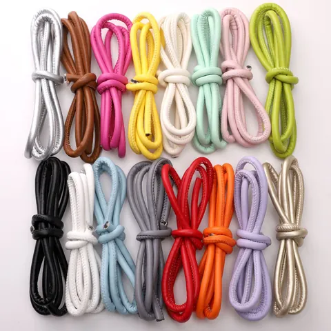 6mm PU Lederen Koord Gevlochten Touw Kleurrijk Handgemaakt DIY Sieraden Maken Accessoires Voor Ketting Sleutelhanger Telefoon Lanyards Meerdere Kleuren