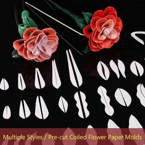 DIY Chanhua Silk Wrapping Flower Template Pre Cut White Cardstock Paper Mold For Hanfu Hairpin Jewelry Making Ancient Style Craft Accessory