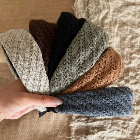 Dames Gebreide Brede Hoofdband Retro Effen Kleur Herfst Winter Dik Garen Haarband Haaraccessoires