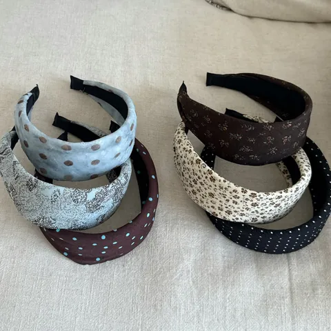 Retro Forest Style Polka Dot Wide Brim Headband For Women French Floral Print Face Slimming Non-Slip Cloth Hair Hoop Accessories