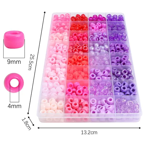 Scatola di Perline in Acrilico Colorate per Braccialetti e Collane Fai da Te Kit Creazione Gioielli Artigianato Accessori Organizer