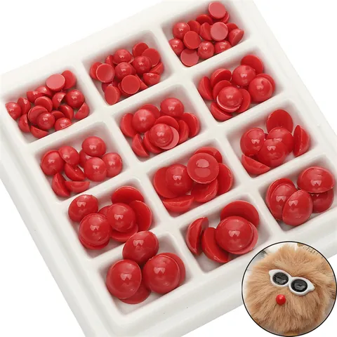 Acrylic Animal Eyes Noses Flatback Beads DIY Handmade Doll Making Material Accessories Craft Facial Features Supplies