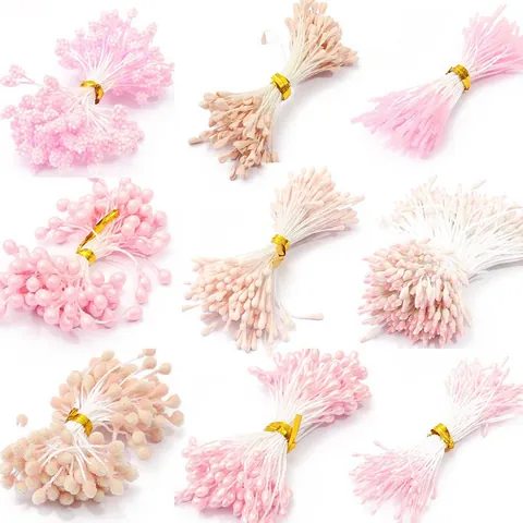 Estambres de Flores Artificiales Rosa Bayas de Espuma Accesorios para el Cabello DIY Materiales Artesanales Decoración Floral