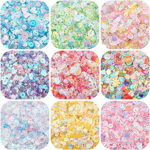 Lentejuelas de Colores con Formas Irregulares Escamas Láser Iridiscentes Para Creación de Joyas DIY Accesorios de Decoración de Ropa
