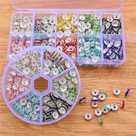 IJzeren Strass Rondelle Afstandhouder Kralen Set Veelkleurig Kristal Glaskralen Kit Voor DIY Sieraden Maken Armband Ketting Levert