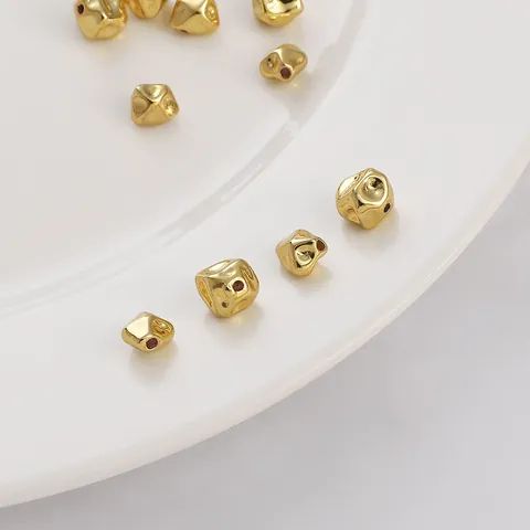 14K Gold Filled Irregular Stone Beads Copper Spacers For DIY Jewelry Making Handmade Necklaces Bracelets Metallic Accessories