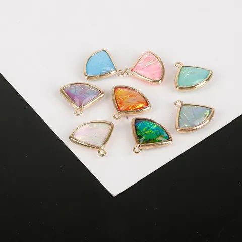 Double Sided Cloud Fan Shaped Pendant For DIY Jewelry Making Alloy Resin Charms For Earrings Necklaces Handcrafted Crafting Materials Accessories