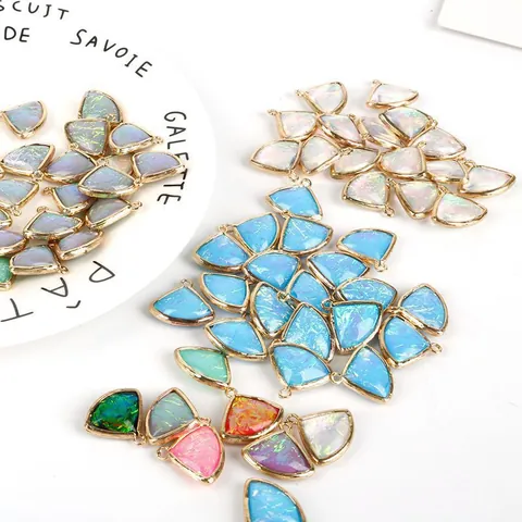 Double Sided Cloud Fan Shaped Pendant For DIY Jewelry Making Alloy Resin Charms For Earrings Necklaces Handcrafted Crafting Materials Accessories