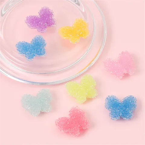 Süße Schmetterling Harz Perlen Zuckergranulat Textur DIY Schmuckherstellung Handgefertigtes Zubehör Für Ohrringe Halskette Armband
