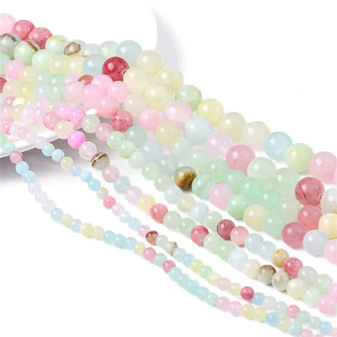 Synthetic Stone Round Loose Beads For DIY Bracelet Necklace Jewelry Making Straight Hole Stone Beads 4mm 6mm 8mm 10mm