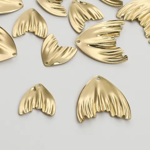 Copper Fish Tail Pendant Gold Plated Mermaid Tail Charm For DIY Jewelry Making Necklace Earring Findings Handcrafted Accessories