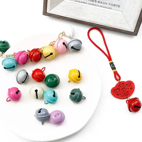 Painted Iron Jingle Bells Colorful Metal Bells For DIY Crafts Christmas Hanging Decoration Jewelry Making Keychain Accessories