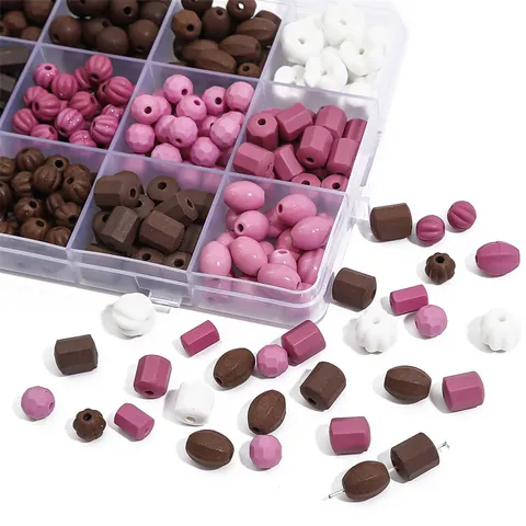 Handmade Kiln-fired Ceramic Loose Beads For DIY Bracelet Necklace Making Purple Dark Coffee White Round Olive Column Pumpkin Shape Jewelry Accessories