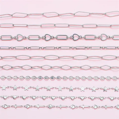 Edelstahl DIY Schmuckkette Kreuz Herz Stern Gliederverlängerungskette Für Halskette Armband Herstellung Schmuckzubehör