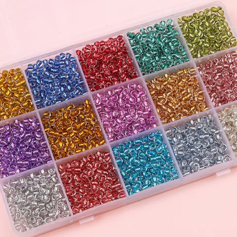 Silver-Lined Glass Seed Beads Round Loose Spacer Beads For DIY Handmade Jewelry Making Bracelet Necklace Earring Craft Accessories