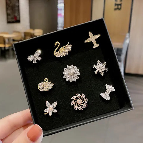 Strass Anti-Exposure Brosche Für Damen Kupfer Galvanisiert Sicherheitsnadel Schmuck Zubehör Für Anzug Ausschnitt Dekoration
