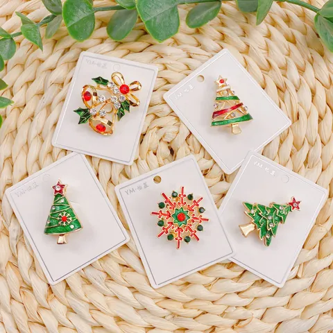 Weihnachtsbrosche Anstecknadel Weihnachtsmann Rentier Weihnachtsbaum Emaille Strass Abzeichen Feiertagsschmuck Geschenk Für Damen Herren