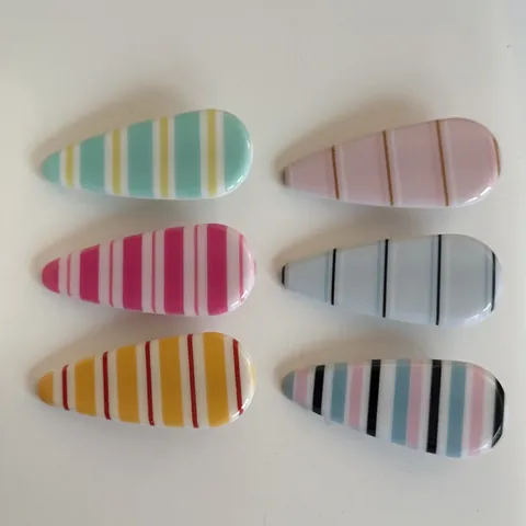 Haarspange im koreanischen Stil mit gestreiftem Zelluloseacetat für Damen Geometrische Wassertropfen-Schnappspange Handgefertigtes Vintage-Haarzubehör Seitlicher Pony-Clip