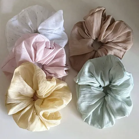 Korean Style Ink Wash Oversized Hair Scrunchies High Quality Fabric Hair Ties For Women Daily Ponytail Bun Accessory
