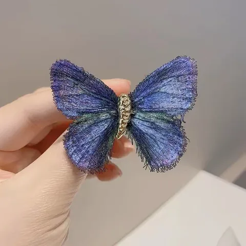 Broche de Mariposa Bordado Vintage para Mujer Aleación Color Degradado Alfiler de Solapa Joyería de Moda Accesorios de Vestir Regalo