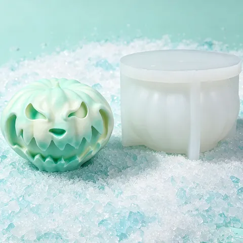 Halloween Pumpkin Silicone Mold For Candle Making Plaster DIY Jack-O'-Lantern Resin Casting Soap Home Decor Ornaments
