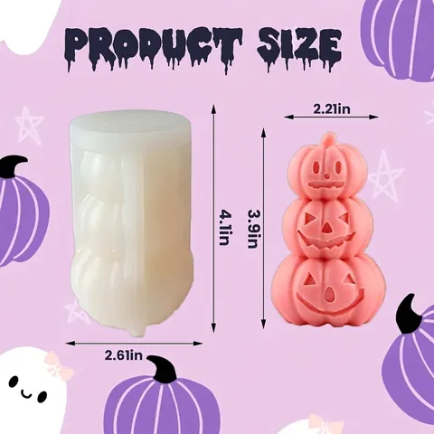 Halloween Pumpkin Silicone Mold DIY Scented Candle Wax Gypsum Ornament Making Tool Festive Party Decorative Craft Supplies