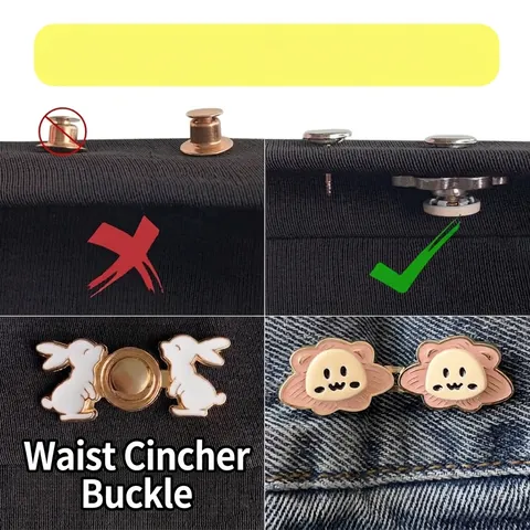 Simpatico Tenditavola a Forma di Leone dei Cartoni Animati per Jeans Fibbia in Metallo Regolabile Bottone per Pantaloni