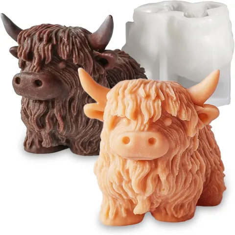 Highland Cow Silicone Mold For DIY Candle Soap Plaster Resin Realistic Cattle Shape Aromatherapy Ornament Handicraft Making Mold Tool