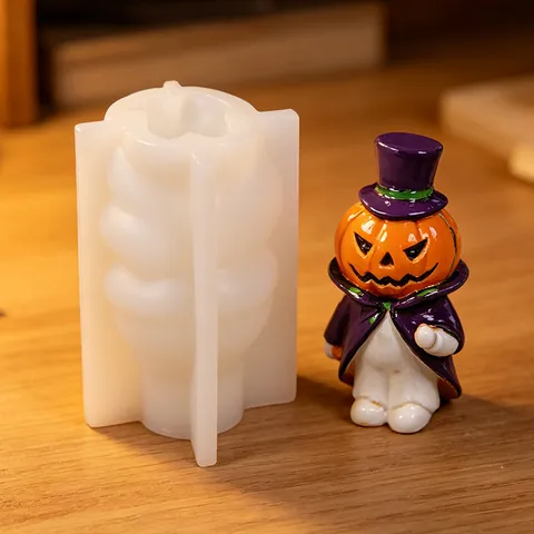 Halloween Gentleman Pumpkin Ghost Silicone Mold For DIY Candle Making Resin Plaster Ornament Festive Decoration DIY Craft Tool