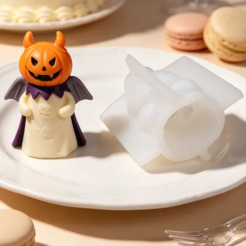 Halloween Pumpkin Man Ghost Silicone Mold For Candle Making Plaster Ornament DIY Festive Party Home Decoration Crafts Mold