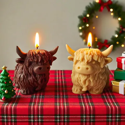 Highland Cow Silicone Mold For DIY Candle Soap Plaster Resin Realistic Cattle Shape Aromatherapy Ornament Handicraft Making Mold Tool