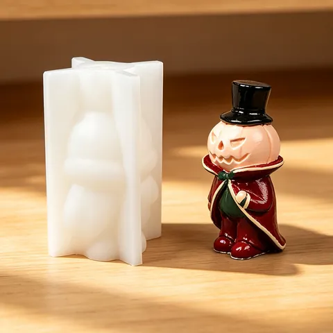 Halloween Gentleman Pumpkin Ghost Silicone Mold For DIY Candle Making Resin Plaster Ornament Festive Decoration DIY Craft Tool
